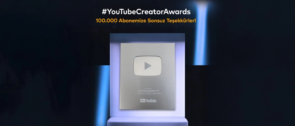 Kısık Ateş Akademi‘ye YouTube’dan Plaket Ödülü!✨
