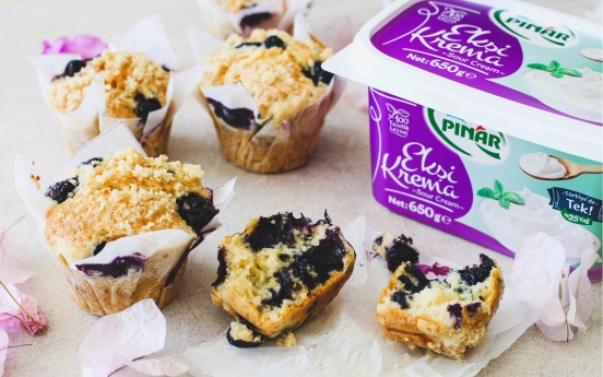 Yaban Mersinli Crumble Muffin Tarifi