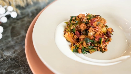 Otlu Kıymalı Kestane Yemeği Tarifi