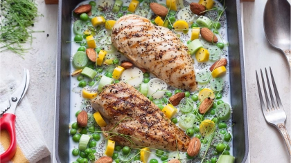 Badem Sütünde Kinoalı Sebzeli Tavuk Tarifi